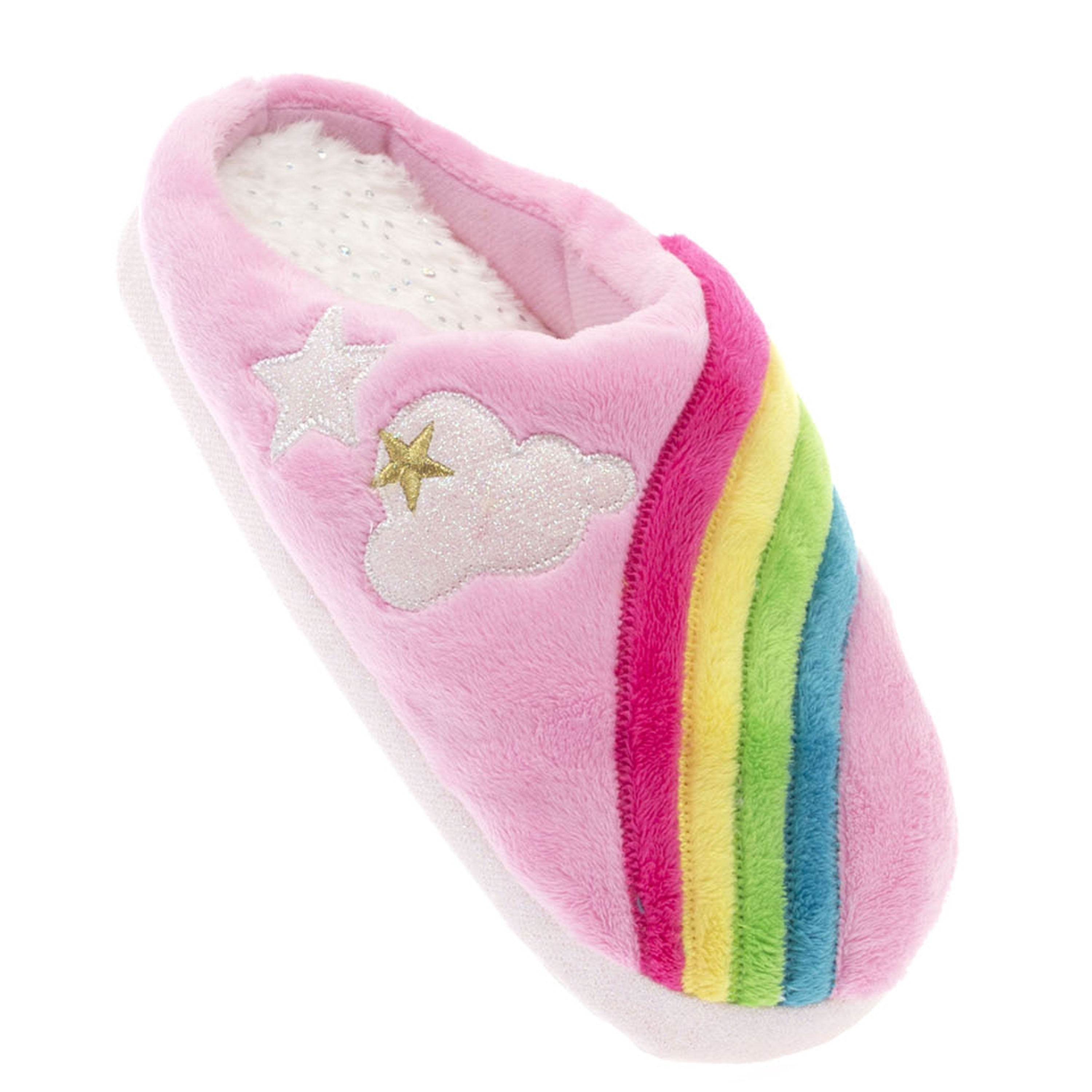 rainbow slippers girl