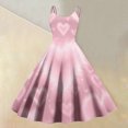 thumbnail image 2 of Valentines Day Sleeveless Vintage Fit Dress with Heart Print Pattern Casual A-line Dresses Pink S, 2 of 5