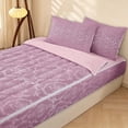 thumbnail image 2 of Erosebridal Bohemian Damask Zipper Full Size Comforter Sets with Fitted Sheet and 2 Pillowcases, Hippie Floral Zipper Bedding Set, Pale Pink White, Pink Reversible, 2 of 7