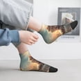 thumbnail image 6 of Uemuo Sunshine Cloud Kitten Printed Crew Socks, Moisture-Wicking Socks, Athletic Socks for Men Breathable Cushion Socks Casual Sport Socks for Running Traveling, 6 of 6
