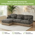 thumbnail image 6 of HUMEHA 69.2" Leopard Chenille Sofa Khaki Black 2-Seat w/ Ottoman, 6 of 9