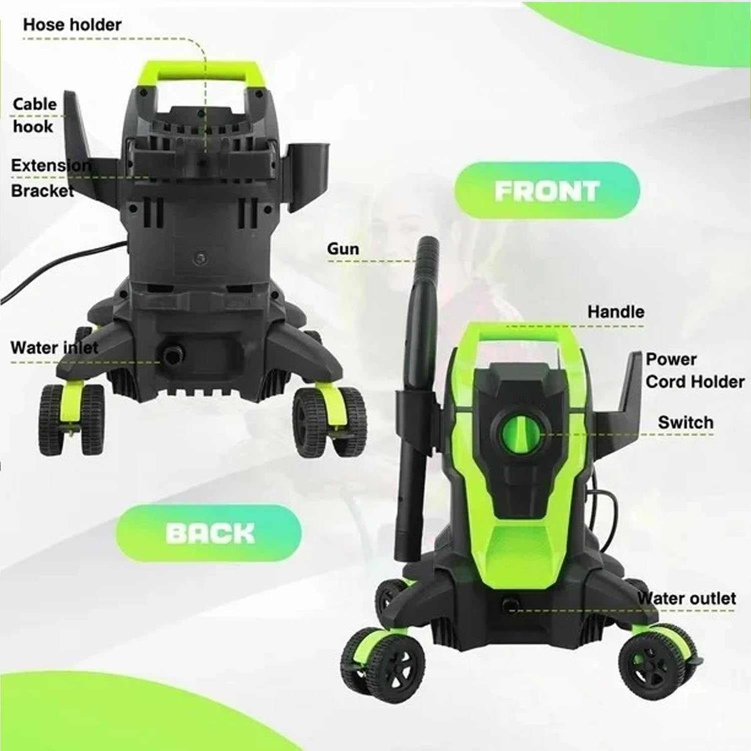 Electric Pressure Washer with Touch Screen,  4200 PSI 2.8 GPM, 4 Quick Connect Nozzles, Inlet Hose & Filter& Foam Cannon for Cars/Fences/Driveways/Home Cleaning