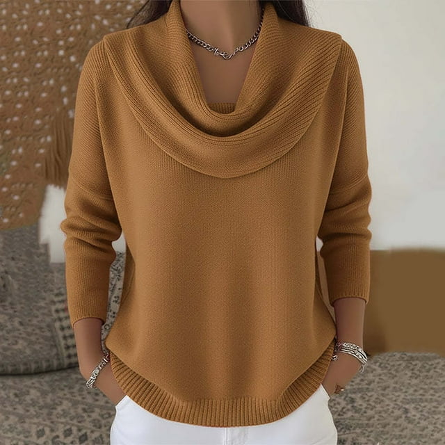 Cowl Neck Sweater Glitter Sweaters Trendy Pullover Sparkly Sweaters Sequin Sweater Basic Knit Pullover Tops Lightweight Sweaters Lightweight Pullover Glitter Sweaters Lightweight Sweaters Brown 3XL
