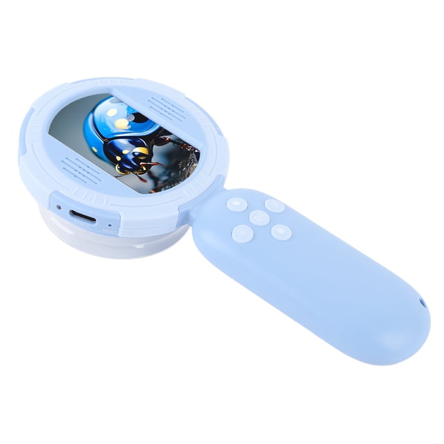 Handheld Digital Magnifying Glass, 4X Digital Zoom Long Battery Life Handheld Small Microscope Built in LEDs 1MP for Students for Indoor