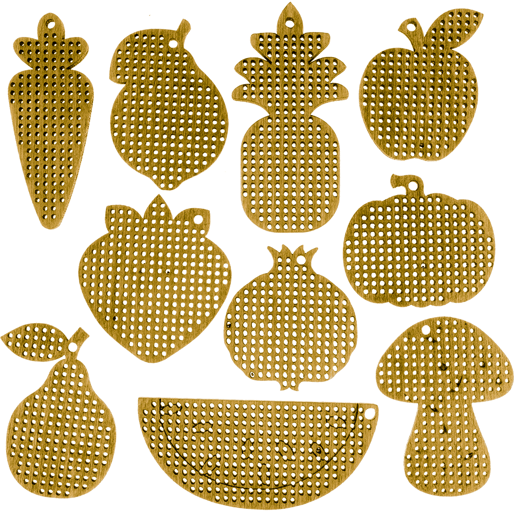 Set of blanks for embroidery on wood FLSW-002