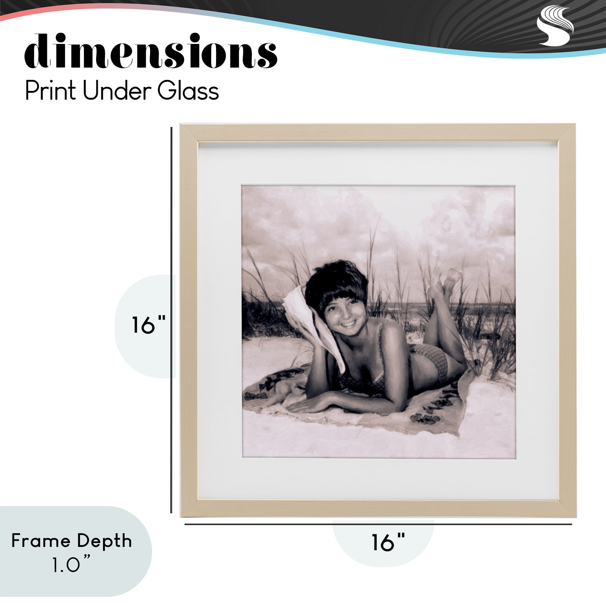 Stupell Industries Vintage Summer Girl with Conch Birch Framed Print Under Glass, design by Grotto Studios