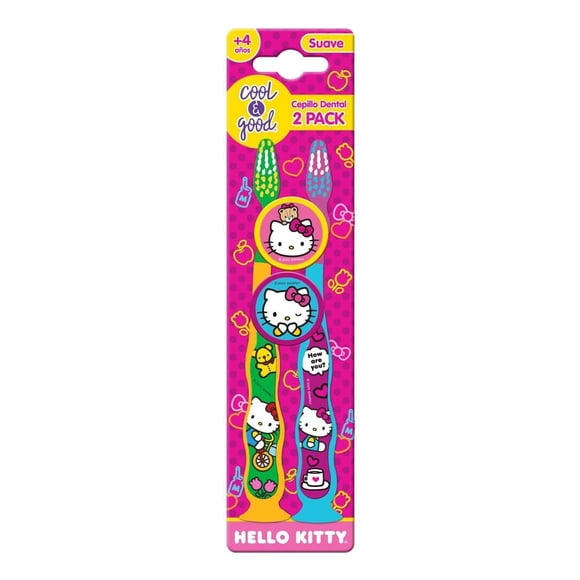 Cepillo dental Cool & Good Hello Kitty suave 2 pzas con protectores