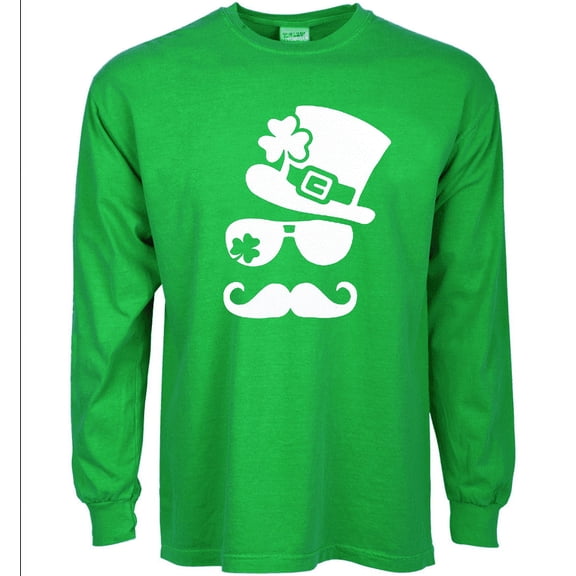 St Patricks Day Clothes Mens Funny T-shirt Long Sleeve Green Graphic Tee