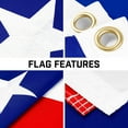 thumbnail image 2 of G128 Combo Pack: 16 Ft Telescoping Aluminum Flagpole (Black) & Texas TX State Flag 3x5 Ft, ToughWeave Series Embroidered 300D Polyester | Pole with Flag Included, 2 of 9