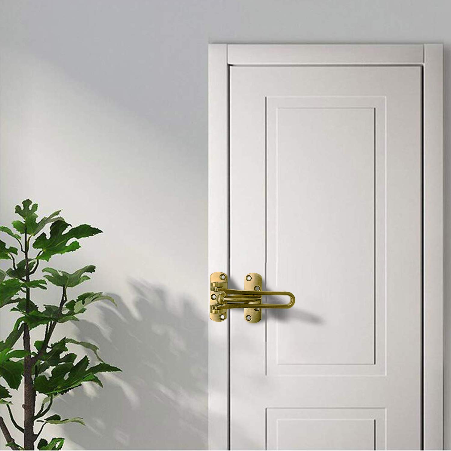 Swing Bar Door Lock Latch for Home Security, Door Latch Guard Clasp for Kids, Apartment Hotel Door Latches, Thicken Solid Zinc Alloy Hotel Reinforcement Door Latch for Swing-in Doors