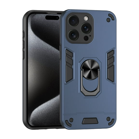 Cutyskin for iPhone 12 Pro Case, Ring Holder with Camera Lens Protection & Kickstand Military Grade Drop Tested Shockproof Heavy Duty Protective Magnetic Phone Case For iPhone 12 Pro, Navyblue