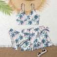 thumbnail image 2 of Swimsuit For Girls Summer Beach Floral Print Stylish 3 Pieces Split Bikini Swimsuits Set Girls Bathing Suits Multicolour 8-9Y, 2 of 3