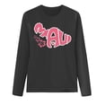 thumbnail image 5 of Womens Long Sleeve Graphic T Shirts Plus Size Trendy Loose Fit Letter Printed Tops Fall Crew Neck Going out Basic Tees Y_Grey 0730*women tshirts XXL, 5 of 5