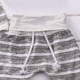thumbnail image 6 of Franhais Baby 3PCS Outfit Set, Long Sleeve Wide Striped Round Neck Top, Long Drawing Straps Elastic Band Pant, Beanie Hat Set, 6 of 9