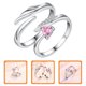 thumbnail image 3 of 1 par de anillos de pareja con diseño de ala, anillos abiertos para los dedos, joyería de moda para los dedos., 3 of 6