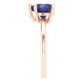 thumbnail image 3 of 2 ct Heart Cut Simulated Tanzanite Solitaire Engagement Ring for Women in 18K Rose Gold, 3 of 5