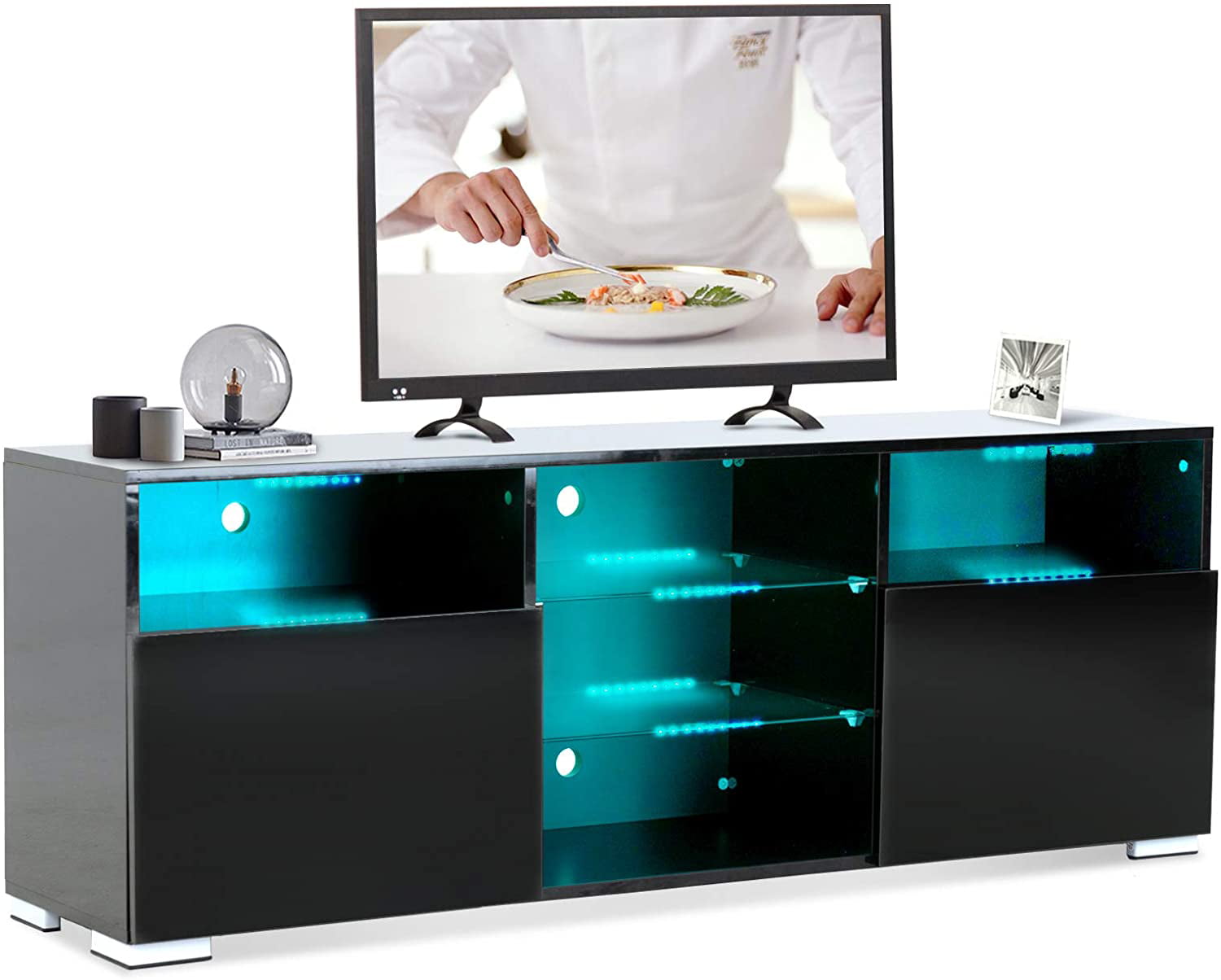 Buy Black Tv Stand Wlights Modern Led Tv Stand Wremote Control High