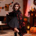 thumbnail image 3 of Alaiyaky Hooded Cape Halloween,Vampire Cape Witch Cloak, Adult/Kids Halloween Fancy Dress Costume, Cosplay Poncho,Cloak for Halloween Party Fancy Dress, 3 of 6