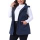 thumbnail image 4 of Chaleco utilitario sin mangas con capucha para mujer de tallas grandes Agnes Orinda, ligero, con cordón, 4X, azul marino, 4 of 6