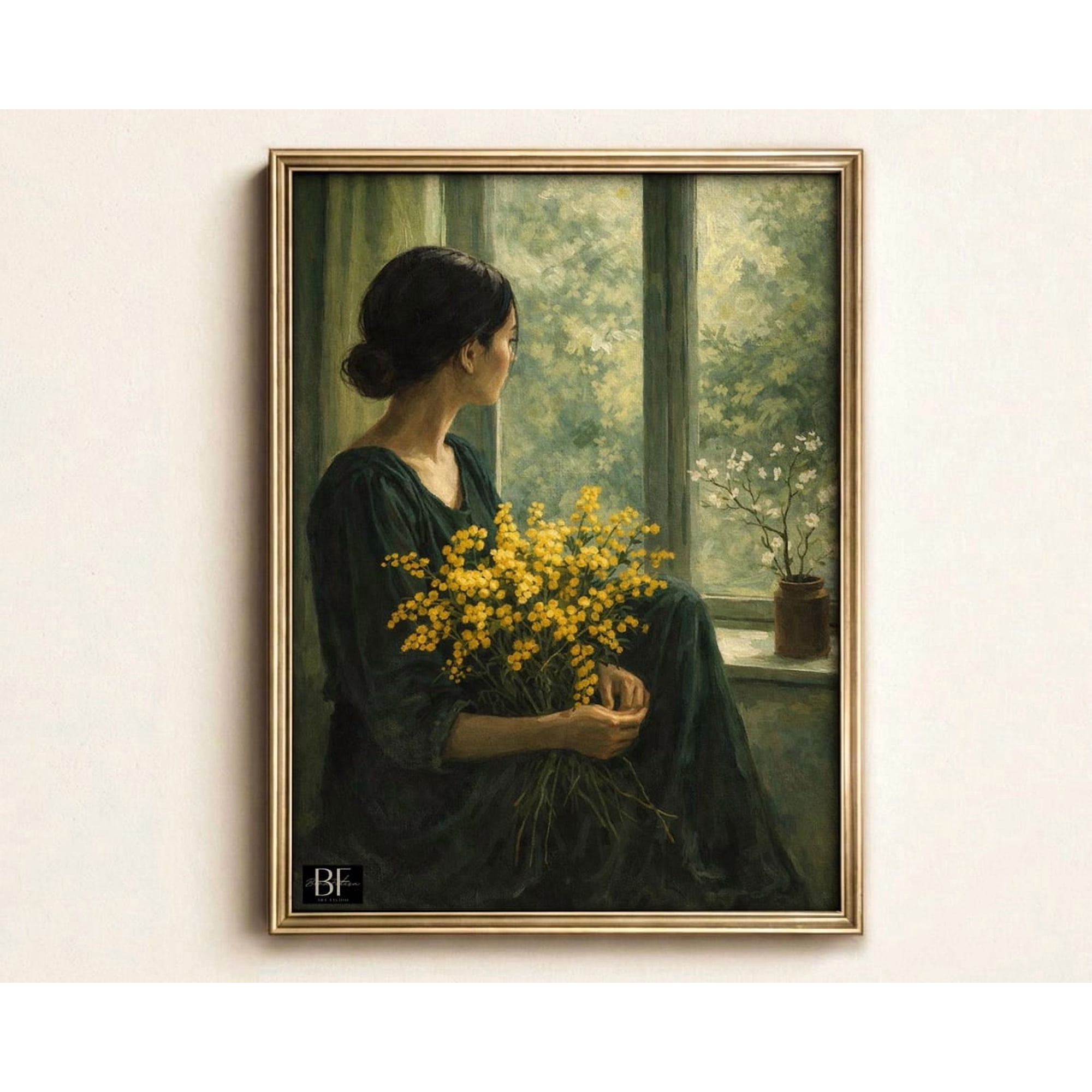 Abstract Woman Portrait Wall Art Print Inspired Aesthetic Pastel Modern Living Room And Office Decor