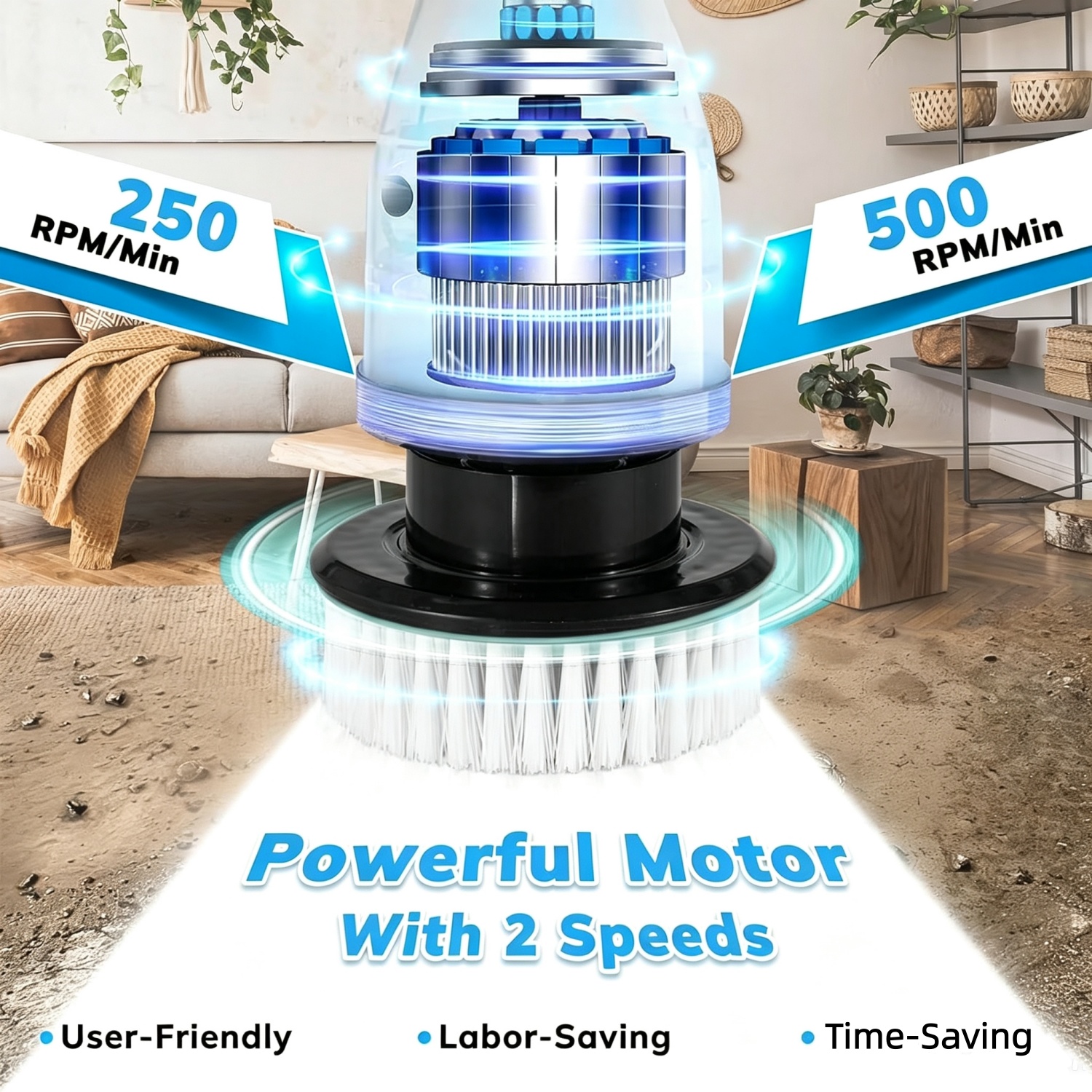 Kidsjoy Electric Spin Scrubber, 500RPM with 9 Brush Heads photo 8