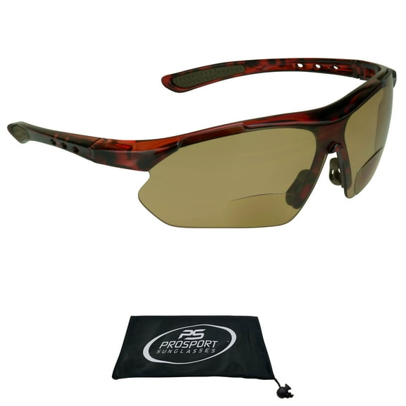 proSPORT BIFOCAL Wrap Around Sport Tinted Sun Reader Tortoise Men Women