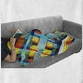 thumbnail image 6 of Colorful Soft Flannel Fleece Blanket, Vivid Colored Lines Stripes with Diagonal Elements Retro Layout with Modern Touch, Cozy Plush for Indoor and Outdoor Use, 70" x 90", Multicolor, by Ambesonne, 6 of 6