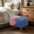 thumbnail image 3 of Xixirimido American Flag and Paws Pattern Ottoman Cover Rectangle Footrest Ottoman Slipcovers Footstool Cover Form Fit Stretch Ottomans Protective Cover for Living Room, Large, 3 of 7