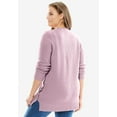 thumbnail image 3 of Woman Within Women's Plus Size Side Button V-Neck Waffle Knit Sweater, 3 of 6