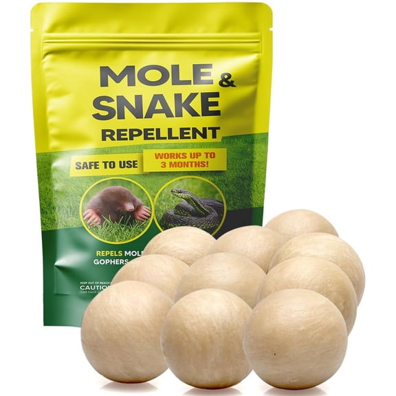 Mole and Snake Repellent for Lawns, Mole Deterrent for Yards, Gopher Repellent, Vole & Groundhog Repellent Outdoor, Armadillo Repellent for Garden, Covers 120 Sq Ft, 10 Packs