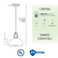 thumbnail image 4 of Kira Home Belle 9" Pendant Light with Dome Shade, Petit Retro Metal Dark Brown Hanging Light, Oil Rubbed Bronze, 4 of 9