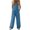 Blue, variant on Womens Cotton Linen Button Down Jumpsuits Sleeveless Casual Wide Legs Rompers Loose Overall with Pockets