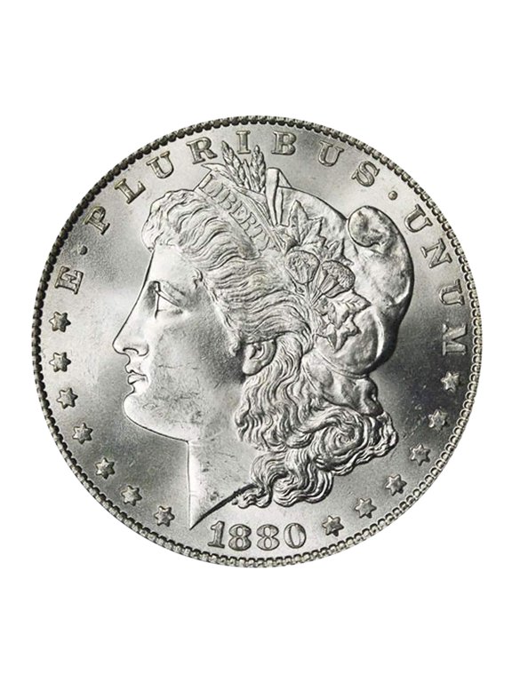 1880 Morgan Dollar $1 Brilliant Uncirculated CC Silver Coin