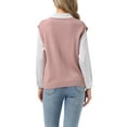 thumbnail image 3 of INSPIRE CHIC Women's Sweater Vest V Neck Sleeveless Uniform Classic Knitted Pullover Tops L Pink, 3 of 6