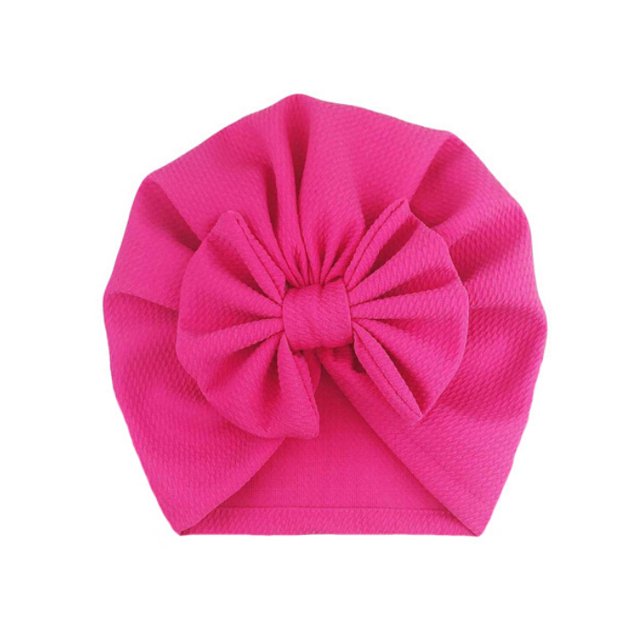 FOCUSNORM Baby's Hairband Cap Single Color Skin Friendly Soft Bow Headband Hat