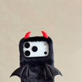 thumbnail image 7 of Fluffy Devil Design Anti-Fall Protective Case for iPhone 17 Pro Max, Soft Warm Grip, Detachable Wrist Strap, Cute Gothic Style for Halloween Gifts,Black, 7 of 7