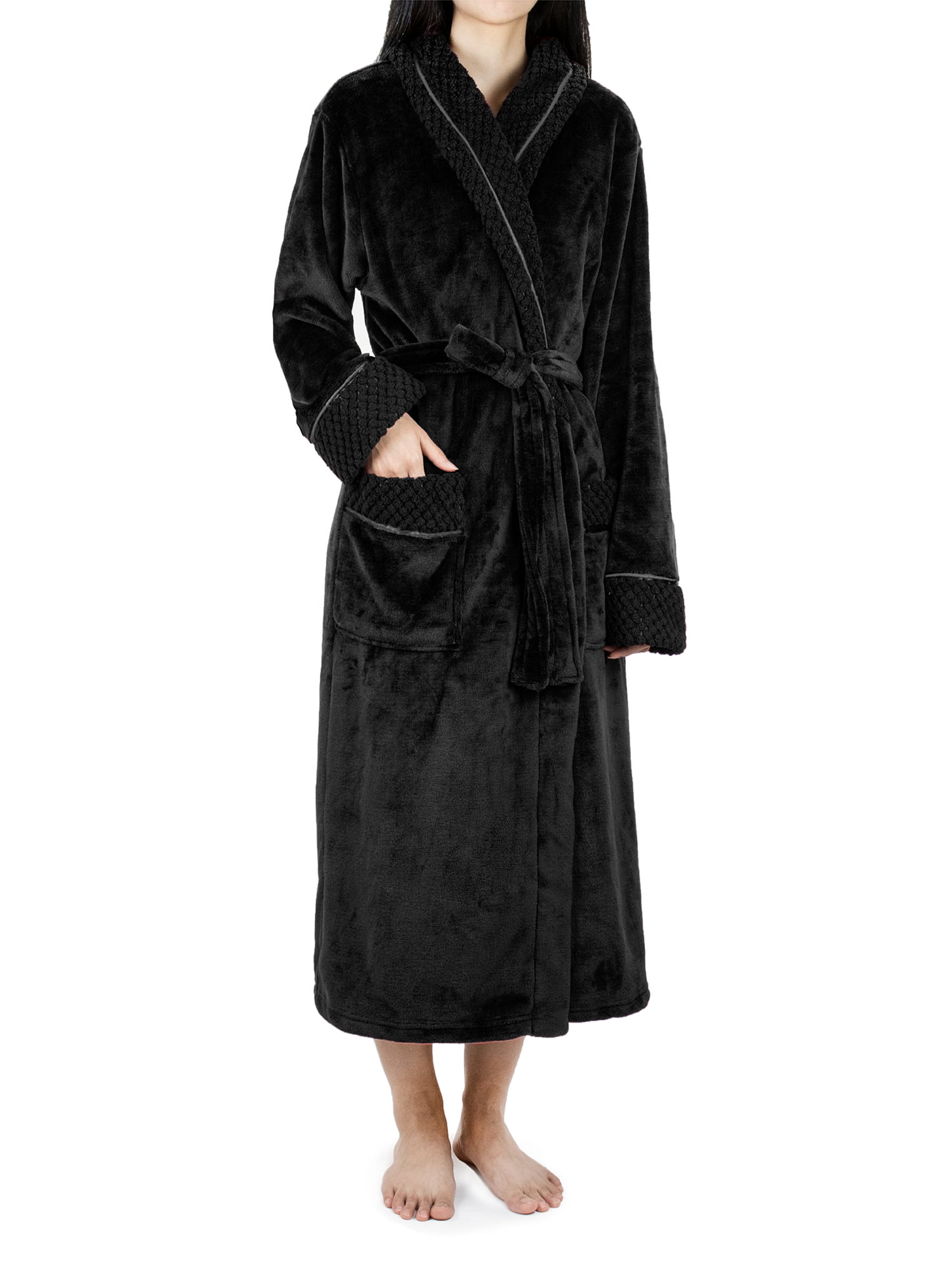 Girls Women/'s SOFT/&COZY HOODED FLEECE DRESSING GOWN BATHROBE ROBE PLUS SIZES-XL