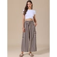 thumbnail image 4 of DARING DIVA Women's Striped Palazzo Lounge Pants Small Black Brown, 4 of 6