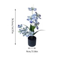 thumbnail image 3 of Artificial Potted Plants Faux Floral Arrangement In White Pot Decorative Fake Desk Plants For Home Office Centerpiece Model Blue, 3 of 7
