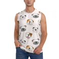 thumbnail image 1 of Bingfone Bulldog Face Pattern Men's Tank Tops Workout Sleeveless Tee Shirts Running Beach Tanks for Men-Small, 1 of 7