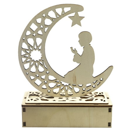 

LEZHAN Moon Lamp Delicate Moon Shape Wooden Night Light LED Lamp for Bedroom