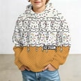 thumbnail image 2 of Boys Hoodies Ice Cream Baseball Pullover Sweatshirts Size 4-14 | Hooded with big pockets, All-over graphic print, Colorful sprinkle waffle cone, Classic pull-on, Active casual, 2 of 4