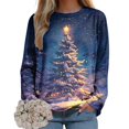 thumbnail image 2 of Futezty Women Christmas Tree Sweatshirt 3D Print Graphic Xmas Sweaters Crewneck Long Sleeve Shirt Pullover, 2 of 7