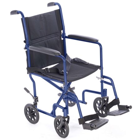 ProHeal 19” Transport Aluminum Wheelchairs for Adults, Foldable and Lightweight Wheel Chair with Nylon Seats