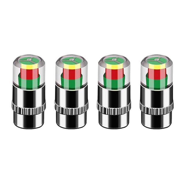 Tire Pressure Monitoring Caps, 36 PSI with 3-Color Alert System, Instantly Check Tire Safety for Cars and Bikes