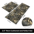 thumbnail image 5 of Marble Anti-Fatigue Kitchen Rug Set of 2 Black Gold Honeycomb Vintage Geometric Cushioned Kitchen Floor Standing Mat Waterproof Non-Slip Kitchen Mat and Rugs PVC Ergonomic Comfort Foam Rug, 5 of 6