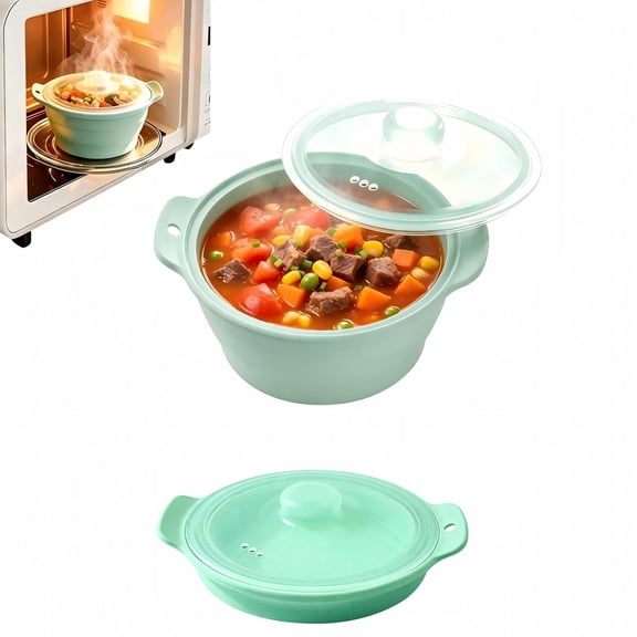 Collapsible Silicone Microwave Vegetable Steamer with Removable Steam Rack, 42oz BPA-Free Silicone Steamer for Cooking Fresh & Frozen Vegetables Dumplings Buns Prep Meal, Dishwasher Safe