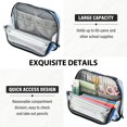 thumbnail image 5 of Standing Pencil Case with Base Large Capacity Stationery Pouch Pen Bag with Zipper for Women Men Blue and White Butterfly, 5 of 7