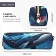 thumbnail image 3 of Disketp Colorful Ocean Whale Estuche de Lápices de Cuero con Cierre, Estuche Compacto para Papelería, Bolígrafos y Accesorios Pequeños, 3 of 7