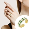 thumbnail image 2 of Moda Anillo Regalo Perla Goteo Esmalte Anillo Abierto Femenino Senior Dedo Índice Anillo Ajustable Tamaño Anillo Daily Wear, 2 of 2